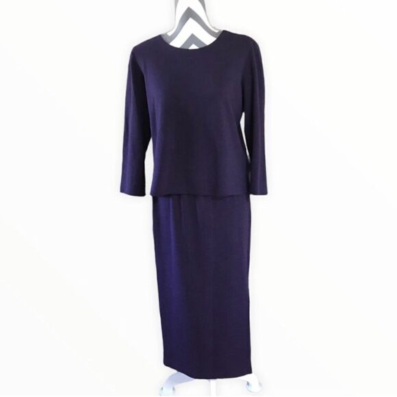 Vintage Dresses & Skirts - Vintage Medium Nino Wong California Purple Skirt Set With Elastic Waist